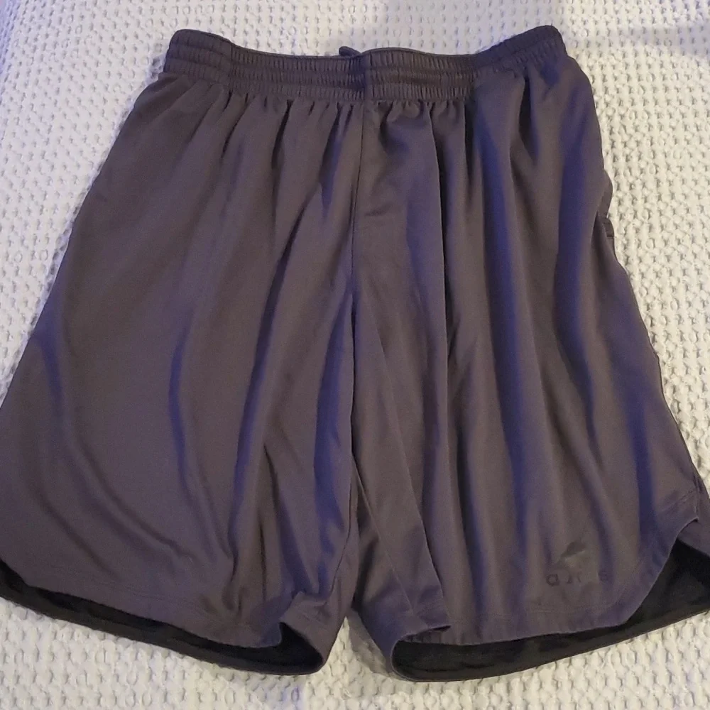 Men's Grey and Black Adidas Shorts Medium #16